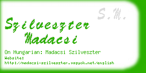 szilveszter madacsi business card